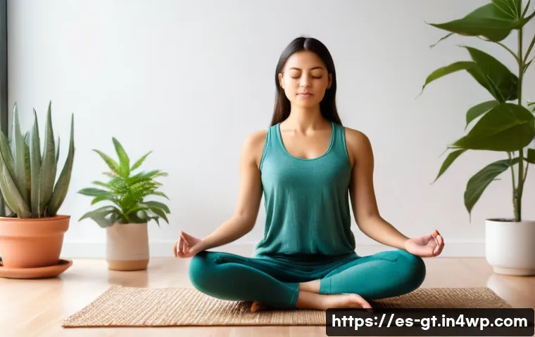 명상 앱 가격 비교 및 혜택 - **Prompt 1: Serene Individual Meditation with a Modern App**
"A young adult woman, dressed in co...